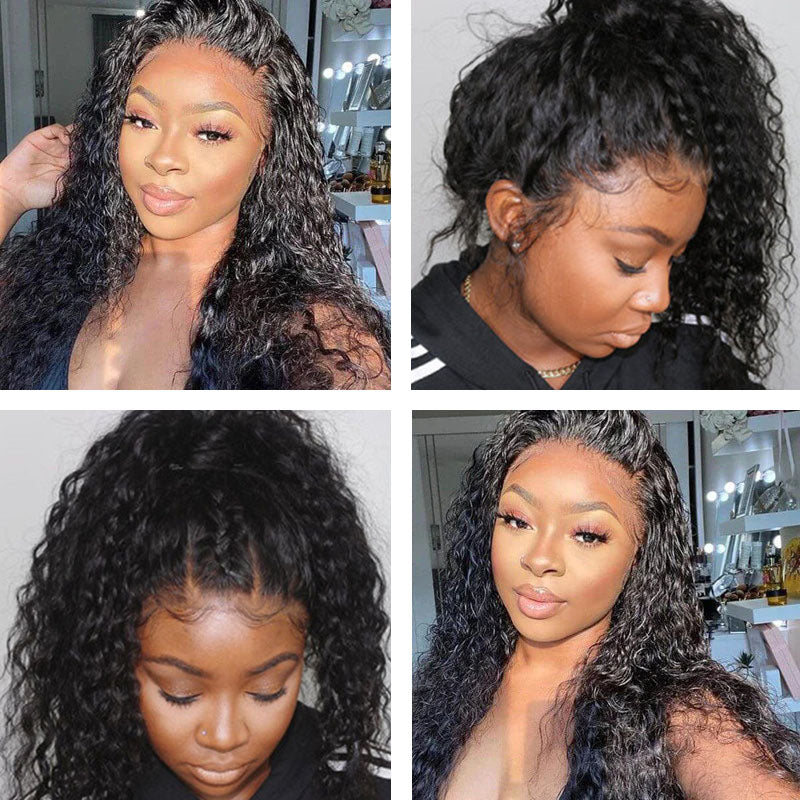 Wesface Hair Water Wave Full Lace Wig Natural Black Human Hair Wig