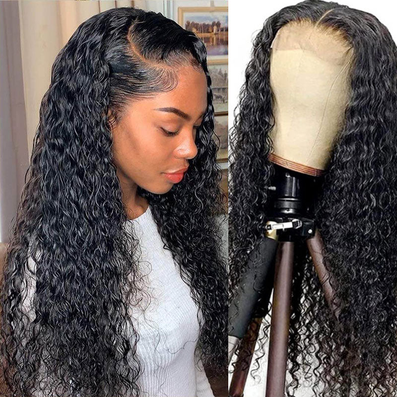 Wesface Hair Water Wave Full Lace Wig Natural Black Human Hair Wig