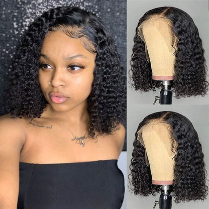 Wesface Water Wave Lace Bob Wig 10-16 Inches Natural Black Human Hair Wig